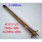 t.3401356 Тэн в/н трехфазный с резьбой RTF 1"1/2 7500w (3X2500W) 400V {}