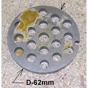 KW714420 <Решетка мясорубки КРУПНАЯ Kenwwod MG470-MG520 (8mm, D-62mm, шнек-9mm), зам. KW696902 {28}